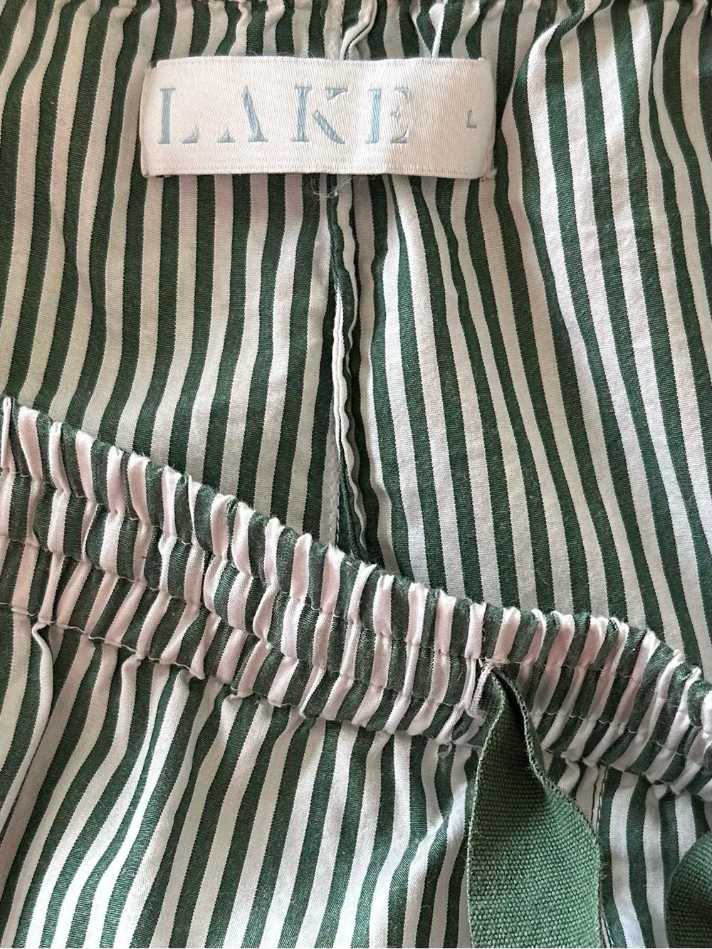 LAKE Green & White Striped Women’s pajama pants - Picture 1 of 3